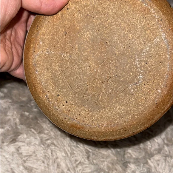 Rustic Signed Artisan Pottery Jar with Cork Lid - Picture 4 of 14